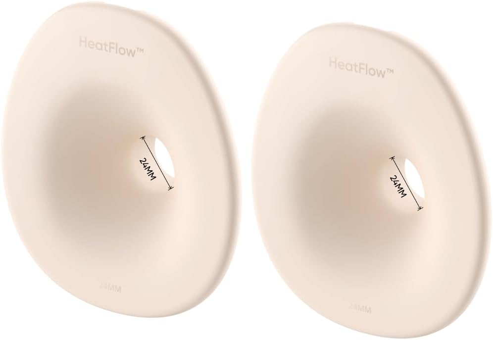 eufy Original 24mm Flange (2-Pack), Replacement Accessories for Wearable Breast Pump E20/S1/S1 Pro, HeatFlow™ Technology, Food-Grade Silicone, Durable, Comfortable, Ergonomic Fit