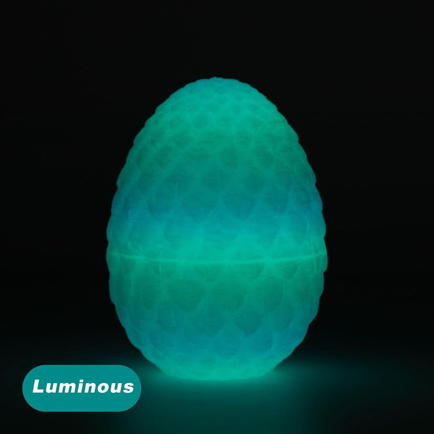 3D Printed Dragon in Egg, Full Articulated Dragon Crystal Dragon with Dragon Egg, Home Office Decor Executive Desk Toys, Adults Fidget Toys for Autism/ADHD (Luminous, 12")