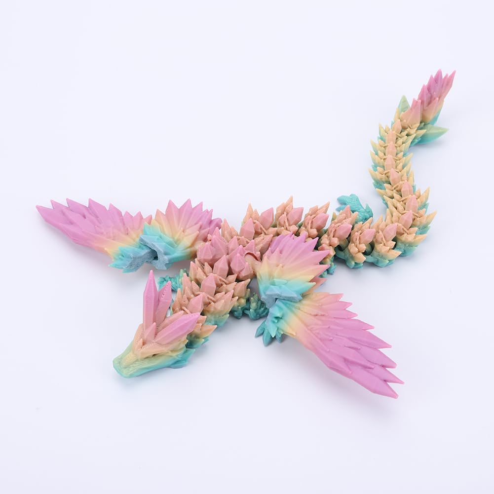 Cessfle 3D Printed Dragon in Egg, Fly Dragon Egggs with Dragon Inside Full Articulated Dragon Egggs for House of Dragon Crystal Fidget Dragon Egg Toys, Home Office Decor Executive Desk Toy