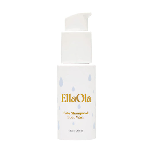 Travel Baby Shampoo & Body Wash - Organic, Hypoallergenic Baby Soap Hydrates + Nourishes Skin Barrier While Cleansing, Tear Free Formula | 1.7 fl. oz.