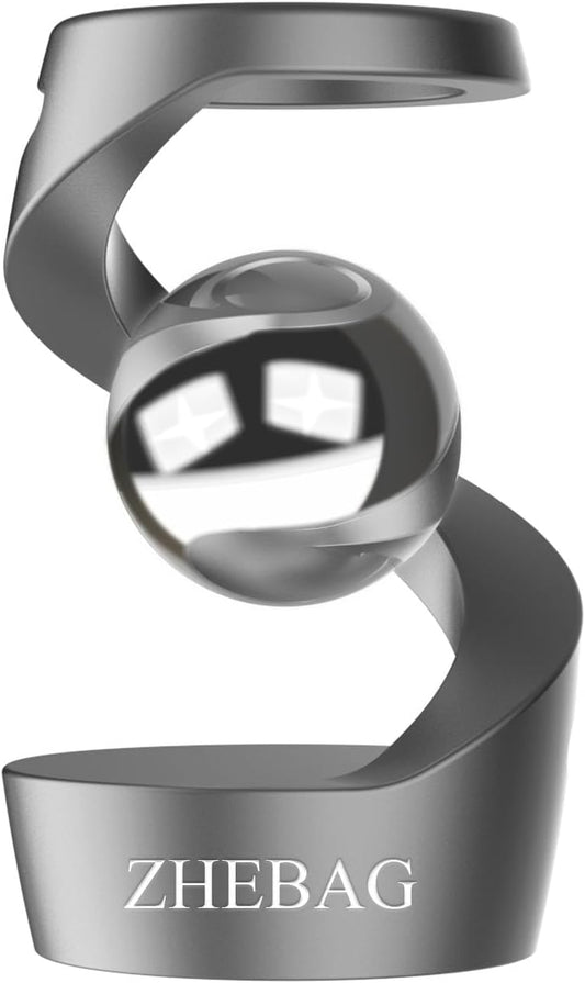 Kinetic Desk Toy, Metal Fidget Toys for Adults, Unique Optical Illusion Stress Reducing Desktop Spinning Toy, Adult Sensory Toys, Decorative Gifts for Offices and Cars(Gray-Silver)