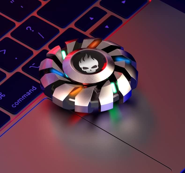 Metal Fidget Spinner High Speed and Silence Colorful Glowing, Cool Mechanical Gear Spinner, Anti-Anxiety and Stress Release for Kids and Adults