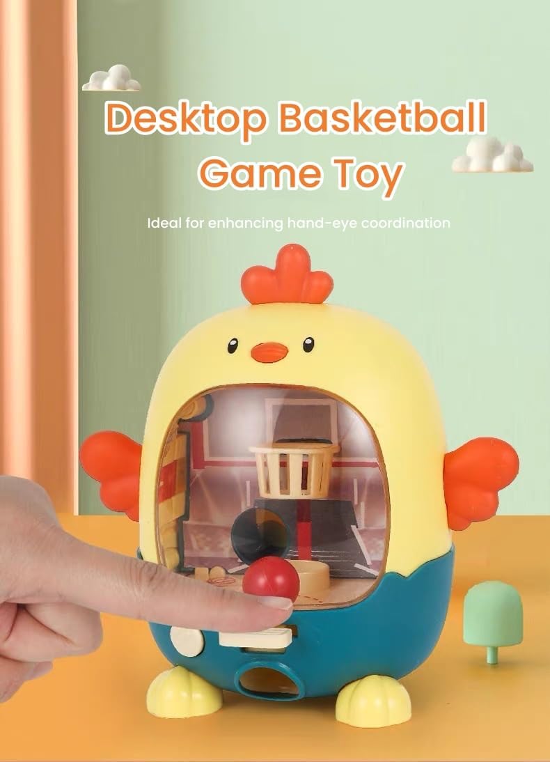 LEILA'S CHOICE Mini Basketball Hoop, Basketball Gifts, Desk Game Chicken-Themed Basketball Game, Basketball Game for Adults, Desk Games for Office for Adult to Reduce Stress