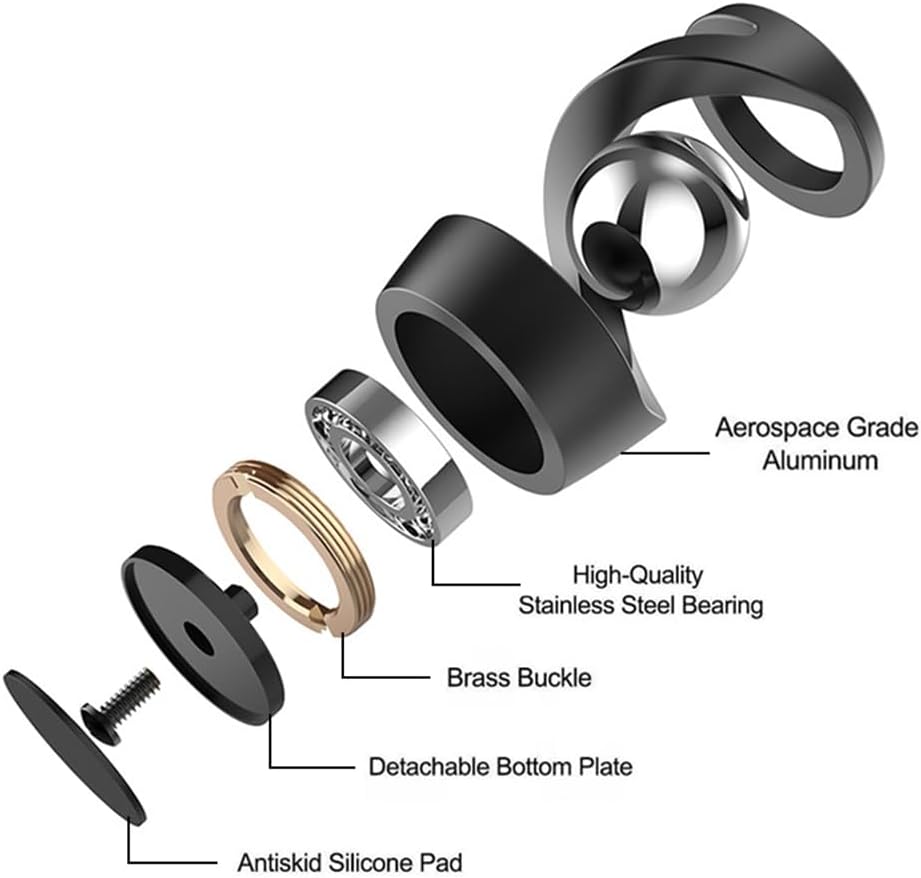 Aerospace Aluminum Adult Fidget Spinner: Optical Illusion Desk Toy, Gravity-Defying Metallic Shape, Stainless Steel Sphere, Stress Relief Kinetic Sculpture (Gray Rose Gold)