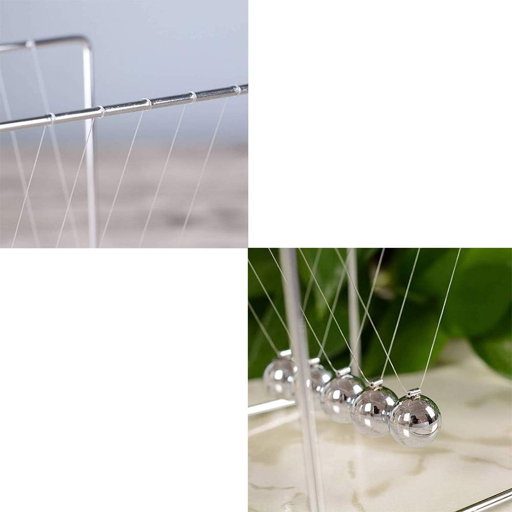 Newton’s Cradle Unique Stainless Steel Newtons Cradle Balance Balls All-Metal Physics Science Newton Pendulum for Home Office Decor Ornament Educational Desk Toy