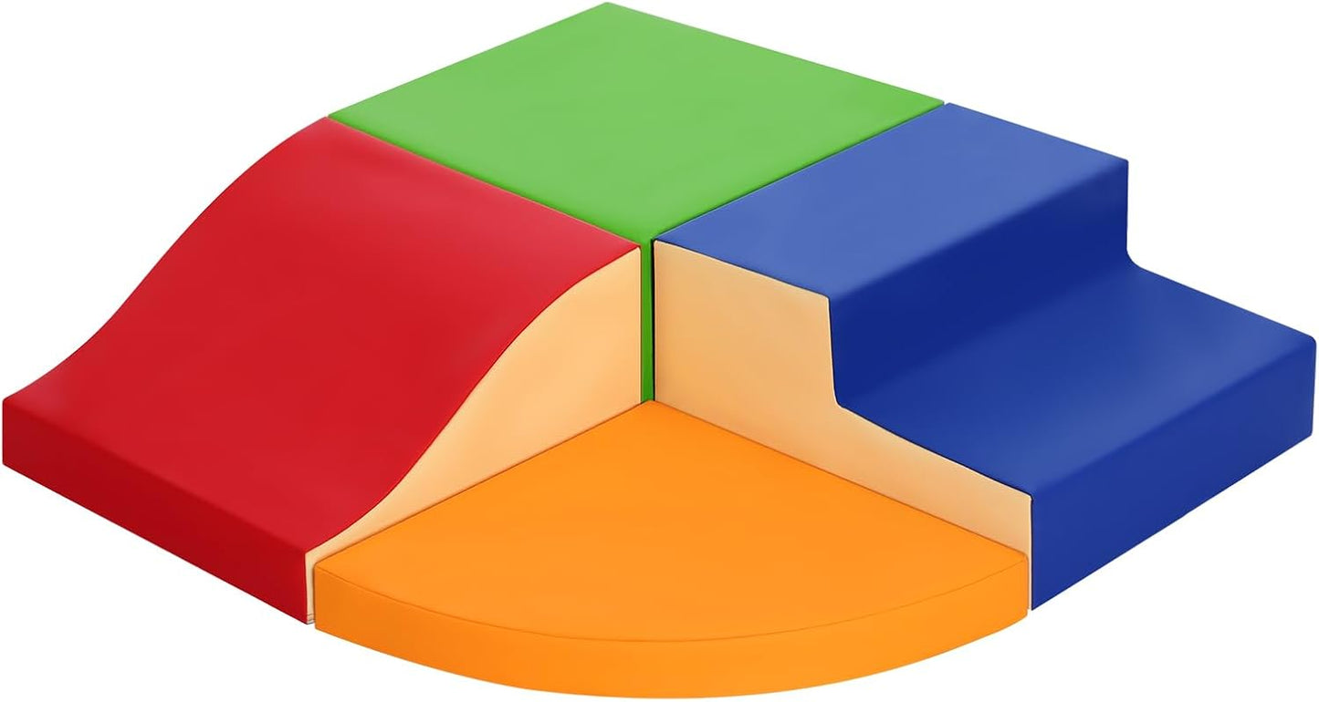 4-Piece Soft PU Leather Toddlers Climbing Toys, Foam Climbing Blocks for Toddlers, Baby Play Set Foam Climb Structures for Toddler 3+, Indoor Crawl Activity Play Gym