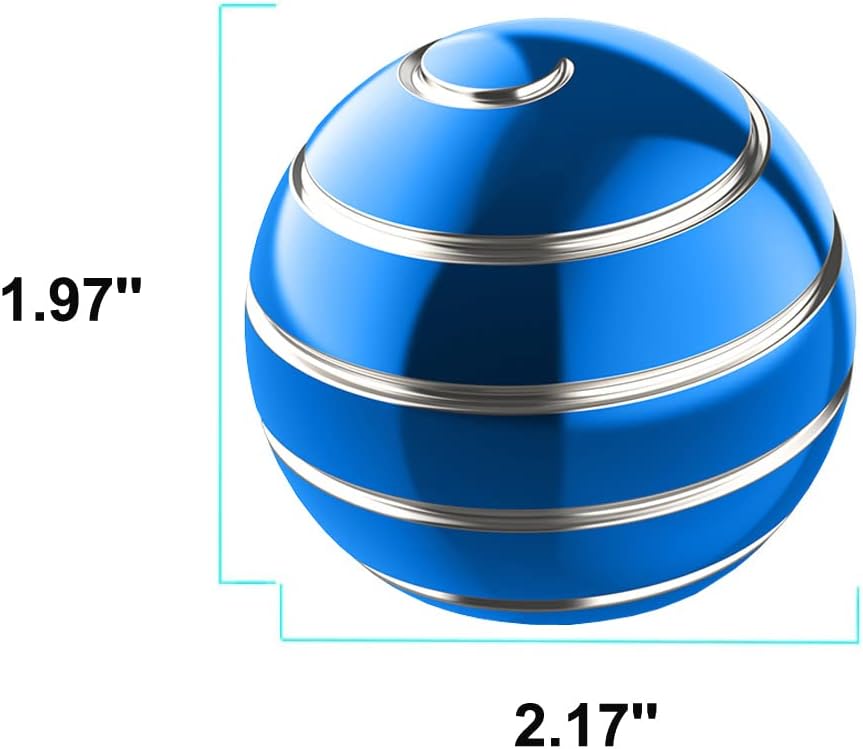 Kinetic Spinning Desk Toy Ball, 2.17'' Fidget Spinner Desk Toys for Office for Adults, Cool Gadgets for Office Desk (55MM, Blue A)
