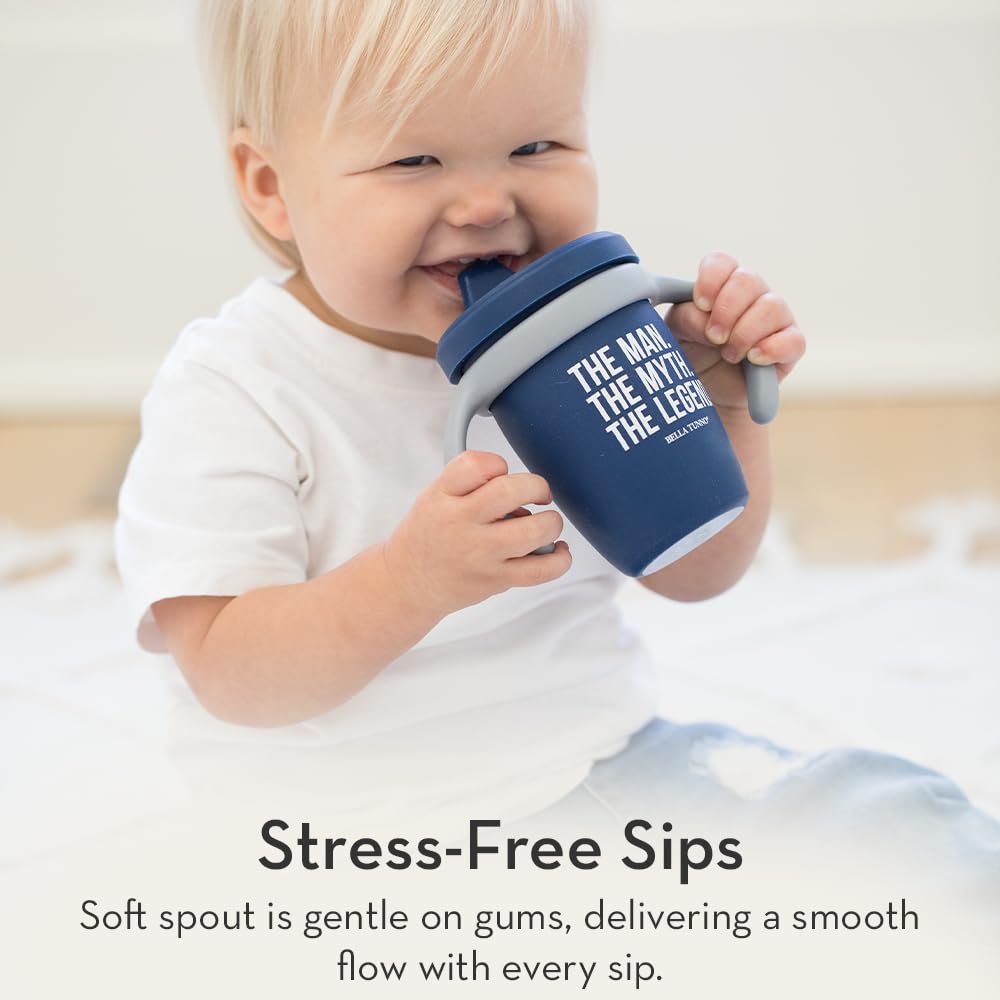 Sippy Cup by Bella Tunno, Silicone Training Cup with Transition Handles for Infants, Toddlers & Kids, Babies 6-12 Months & Toddlers 1-3 Years, Boys & Girls, Hello Sunshine, 8 oz