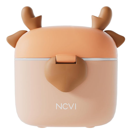 NCVI Baby Formula Dispenser On The Go, Formula Container To Go, Formula Holder for Travel, Outdoor Picnic with Baby Infant, Portable Container for Milk Powder, Snacks, Candy, Fruits (Brown Deer)