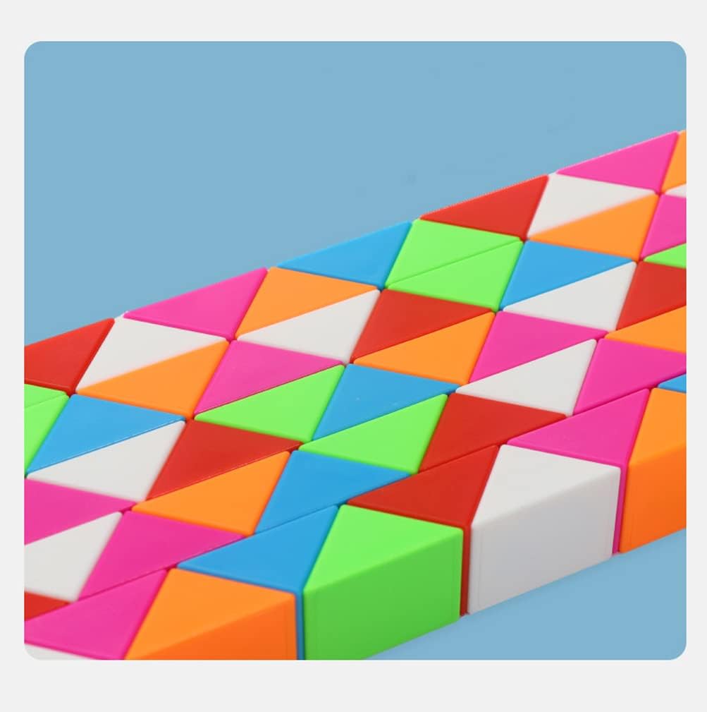 Fidget Magic Snake Cube Puzzles Twist Ruler Speed Cubes Brain Teaser Game Toys for Kids (60 BLOCK 1PACK)