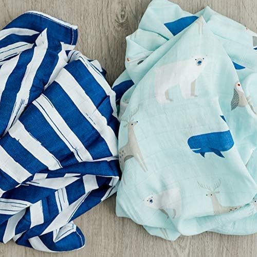 GRACED SOFT LUXURIES 2-Pack Swaddle Blanket Ultra Soft Luxury Decorative Muslin Swaddle Blankets (Arctic World)