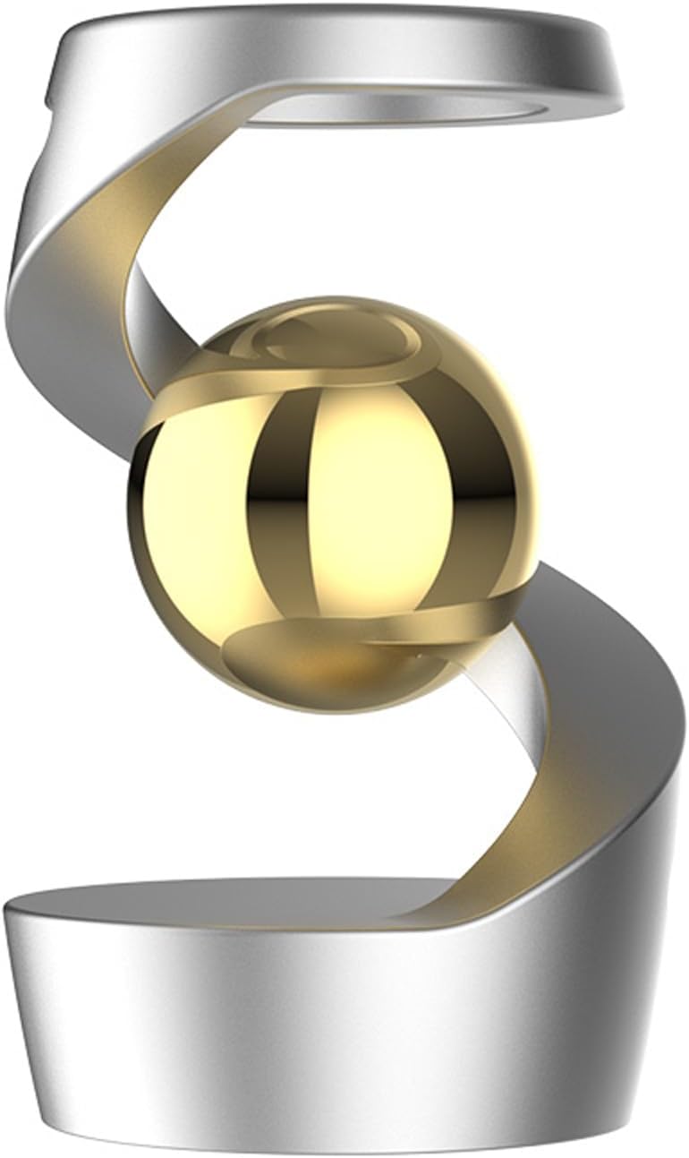 Fidget Toys Adult, Kinetic Desk Toys, Metal ADHD Balance Desk Fidget Kinetic Toy, Fidget Spinner Toys for Party Favors, Birthday (Silver-Gold Ball)