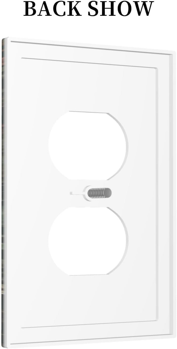 Outlet Covers Vintage Morris Colorful Flower Green Leaf 1 Gang Duplex Light Switch Cover Decorative Switch Plates Electrical Receptacle Faceplate Wall Plate For Bed Room Living Room