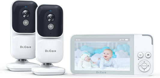 NeoView Video Baby Monitor with 2 Cameras-3.5” Screen, 2-Way Audio, Video Loop Recording, Night Vision, Real-Time/VOX Monitoring, Temperature Sensor, Lullabies, No Wi-Fi(Supports Up to 128GB)
