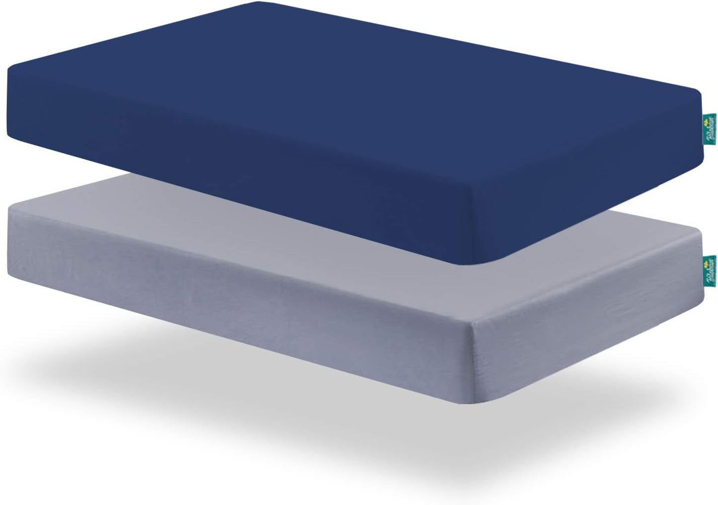 Crib Sheets and Waterproof Crib Mattress Protector 4 Pack Set,Waterproof Crib Sheets Mattress Pad Cover for Baby Boys and Girls, Grey&Navy