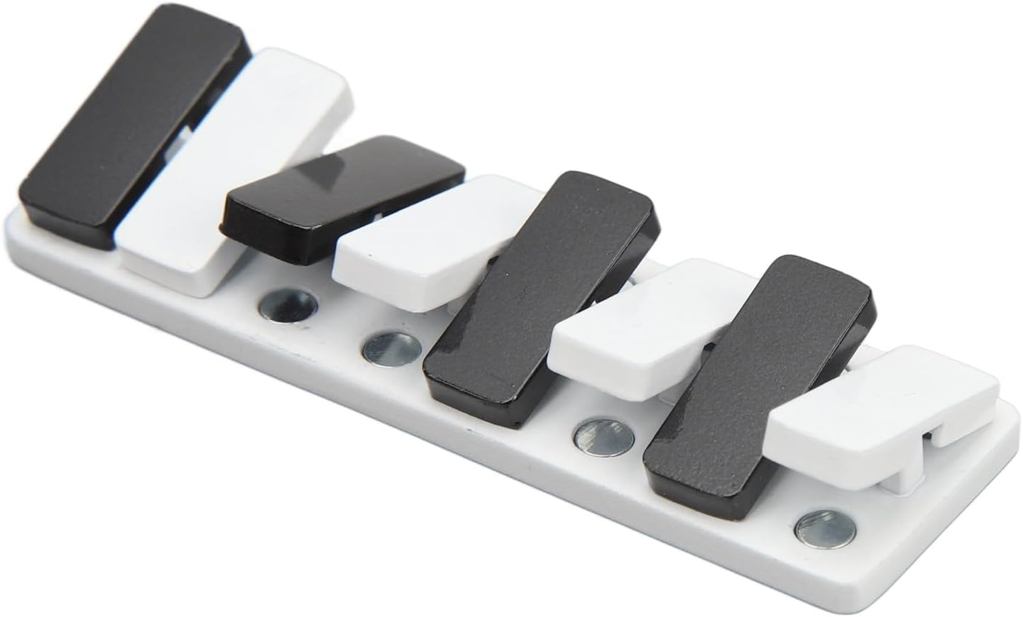 Piano Key Haptic Clicker Toy, Zinc Alloy Metal Poker Push Card Fidget Slider Toy, Compact Magnetic Metal Fidget Slider Toys (White)