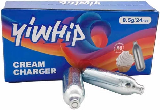 pleasantly surprise genuine products yiwhip 8g Premium Recyclable Steel Whipping Gas Cartridges Made for Cream Dispenser - Pure with Long Shelf Life (25)