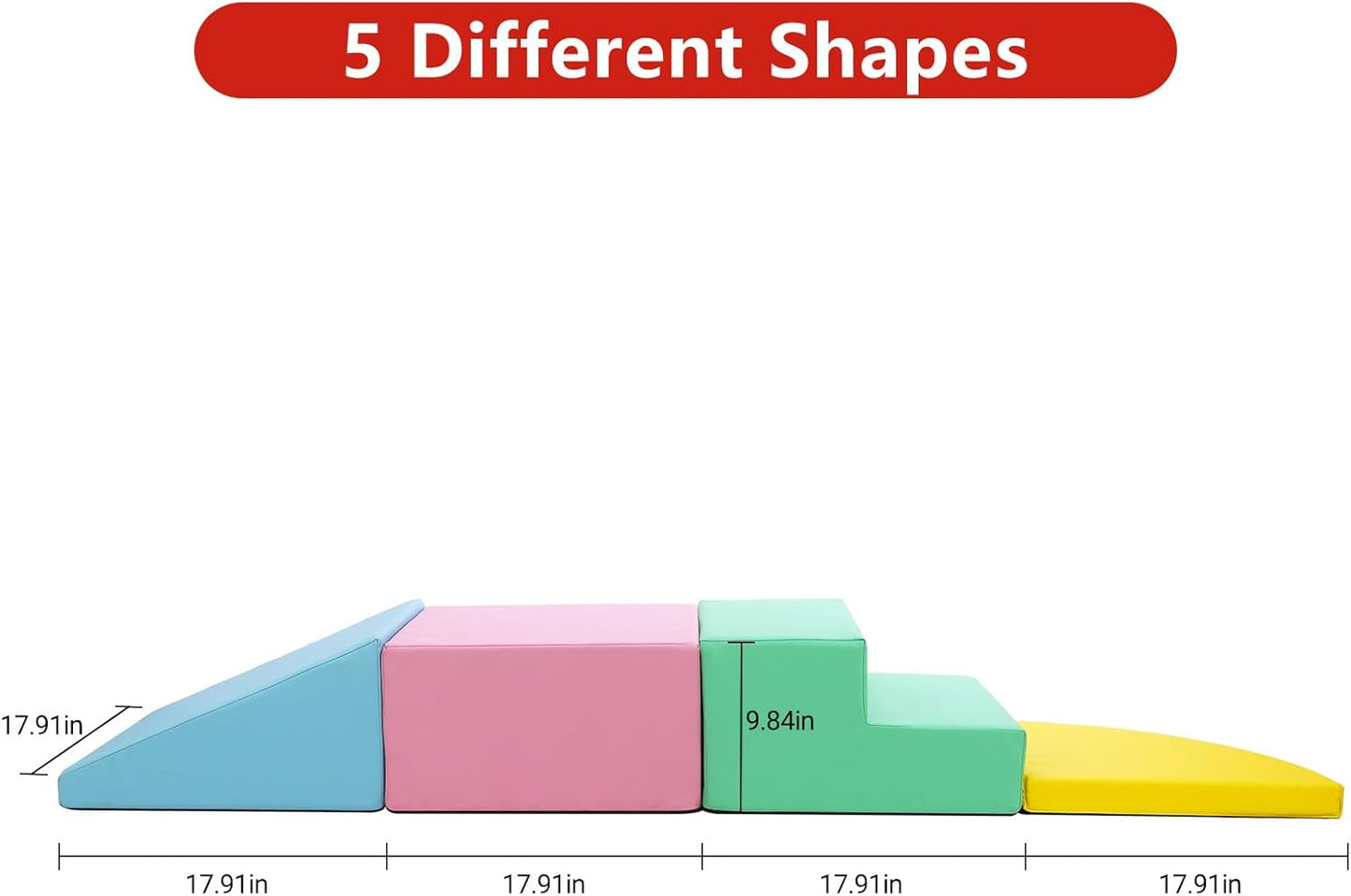 4-Piece Soft PU Leather Toddlers Climbing Toys, Baby Foam Climbing Blocks for Babies Toddlers, Waterproof Foam Play Gym Climber Structures for Toddler 3, Indoor Climb and Crawl Activity Play Set