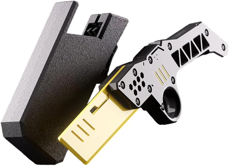 Carrot Radish Catapult Knife- Stress Relief Fidget Toy with Decompression Features - 3D Printed Practice Prop EDC Black Yellow BLYE-N1