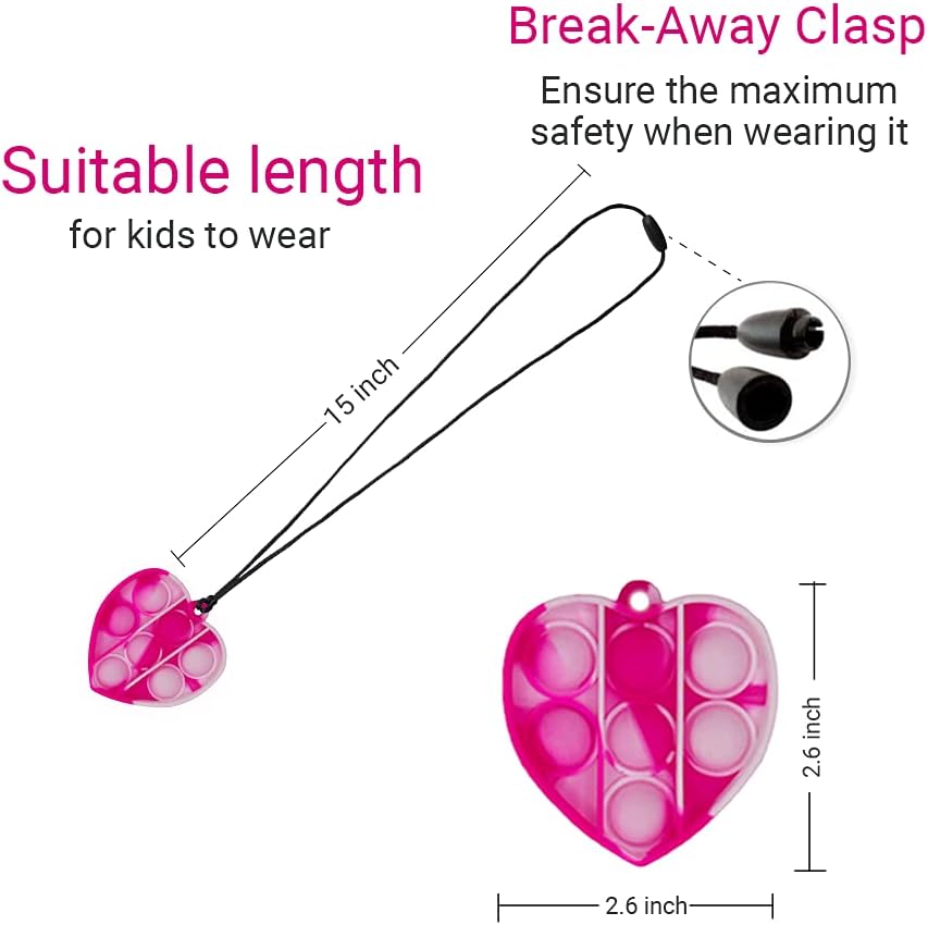 Chew Necklace for Sensory Kids, Mini Pop Its Fidget Toy Keychain, Simple Dimple Popper, Anxiety Relief Toys, Small Push Pop Bubble Sensory, Sensory Necklace Toys for Boys and Girls (Tie Dye)