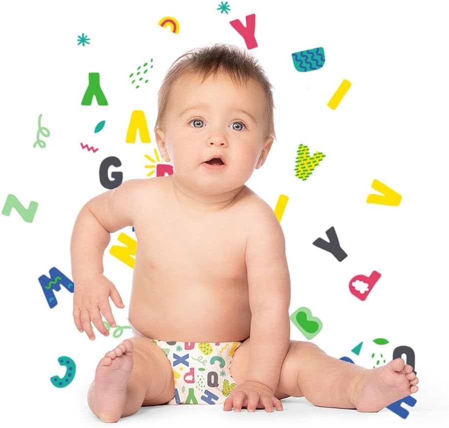 Hello Bello Premium Baby Diapers Size 4, 21 Count of Disposable, Extra-Absorbent, Hypoallergenic Baby Diapers with Snug and Comfort Fit, Alphabet Soup