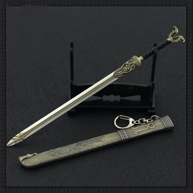 God of War Ragnarök Kratos Action Figures Game Toys Collection Keychain Desk Decoration Backpack Pendant Gift (Freya's Sword Thrungva)