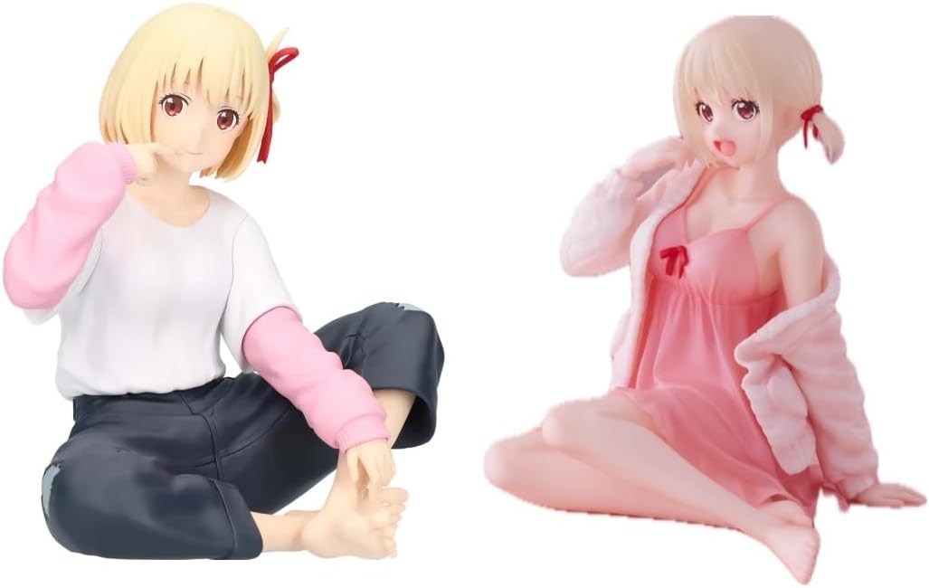 Lycoris Recoil Chisato Nishikigi Figure Statue If Relax Time Ver & Desk Top Cute Room Wear Ver Set of 2 Japanese, Black