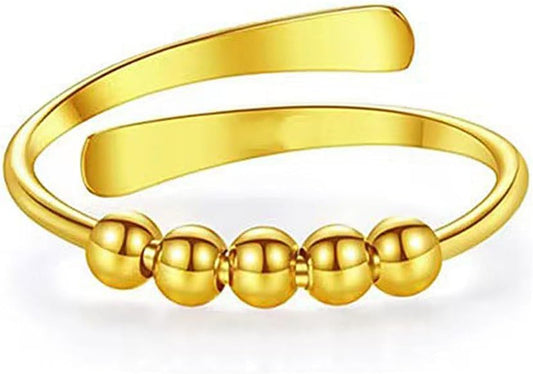 INFUSEU Funny Spinner Fidget Rings for Women Girls Anti Anxiety Stress Worry, Adjustable Size