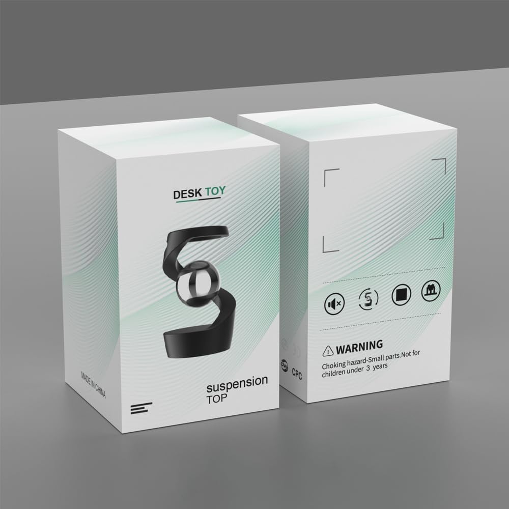 Aerospace Aluminum Adult Fidget Spinner: Optical Illusion Desk Toy, Gravity-Defying Metallic Shape, Stainless Steel Sphere, Stress Relief Kinetic Sculpture (Golden Silver)