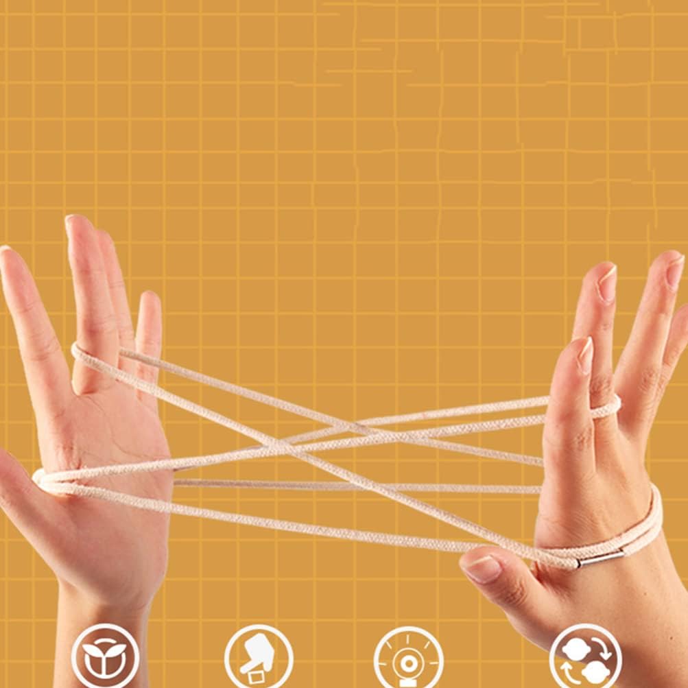 Cats Cradle String Finger Game: 1 Set Cradle Rope Hand Game Cats Cradle Toy Educational Games Stretch Rope Elastic Fitness Game for Girls Boys