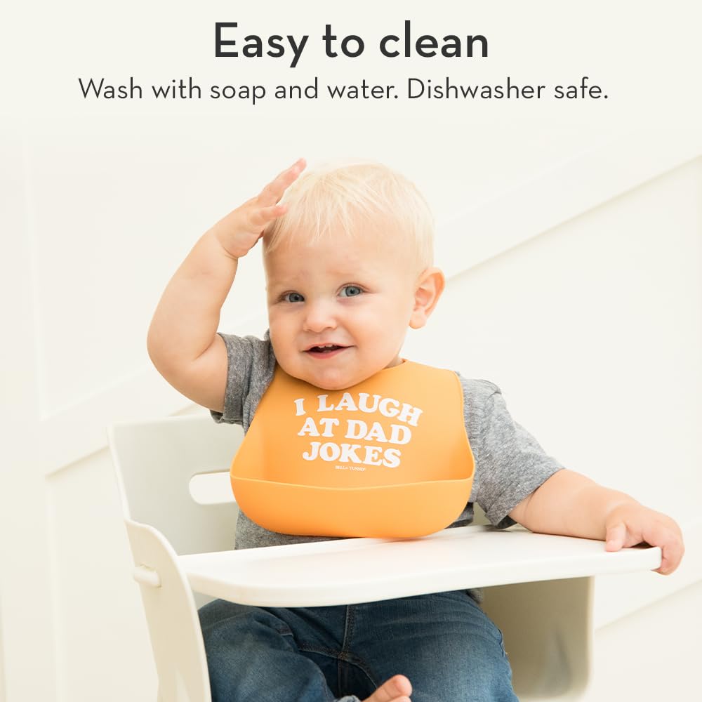 Bella Tunno Baby Bib for Eating, Waterproof Silicone Bib with Large Food Catcher, Adjustable Fit for Babies 4-12 months & Toddlers 1-3 Years, Boys & Girls, Food Critic