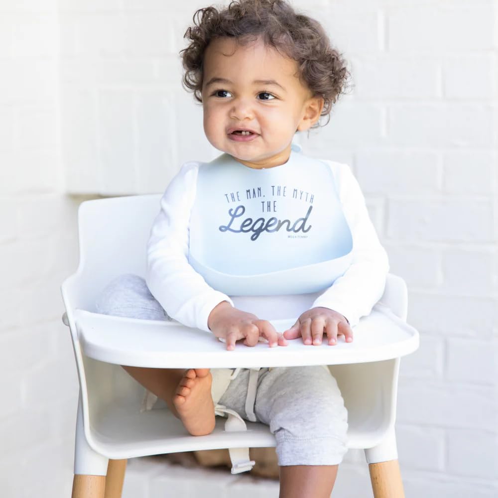 Baby Bib for Eating by Bella Tunno, Waterproof Silicone Bib with Large Food Catcher, Adjustable Fit for Babies 4-12 months & Toddlers 1-3 Years, Boys & Girls, Lil Hangry