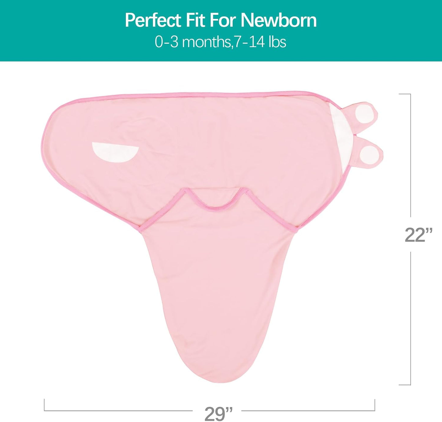 Biloban Baby Swaddles 0-3 Months for Girls, Cotton Swaddle Blanket, Newborn Essentials, Pink & White, 2 Pack