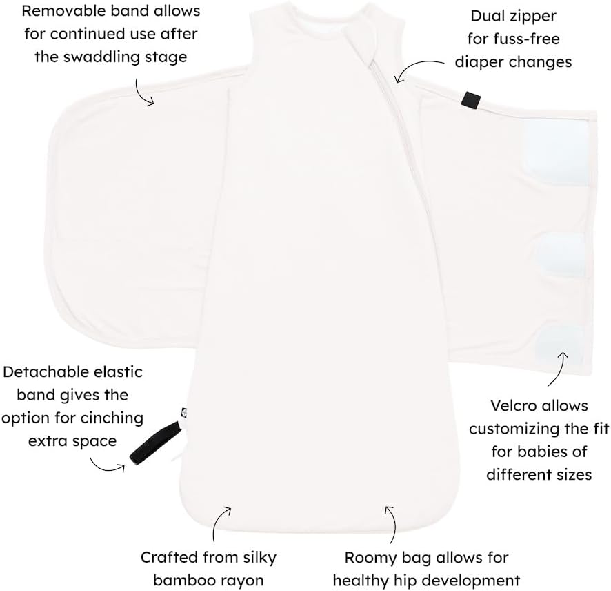 KYTE BABY Unisex Rayon Made from Bamboo Sleep Bag Swaddler for Babies, 1.0 Tog