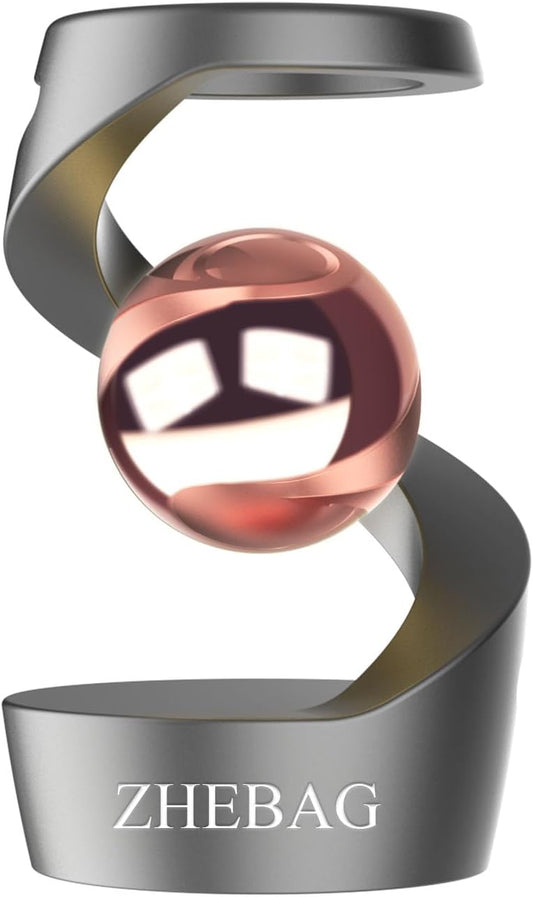 Kinetic Desk Toy, Metal Fidget Toys for Adults, Unique Optical Illusion Stress Reducing Desktop Spinning Toy, Adult Sensory Toys, Decorative Gifts for Offices and Cars(Gray-Rose Gold)