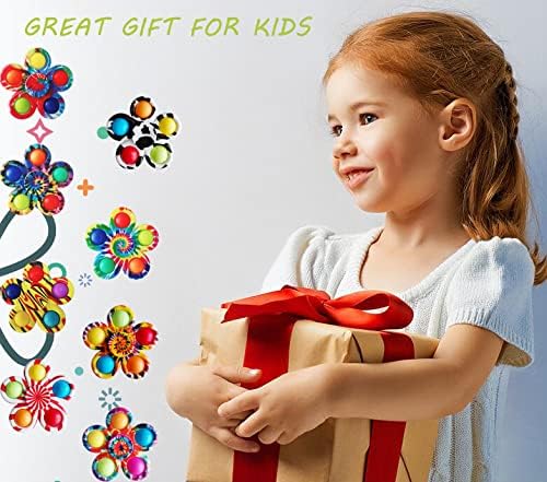 12 Pcs Pop Bubble Fidget Spinners for Party Favors, Hand Fidget Bulk Toys for Classroom Prizes, Christmas Valentine Gifts Goodie Bag Stocking Easter Basket Stuffers for Kids