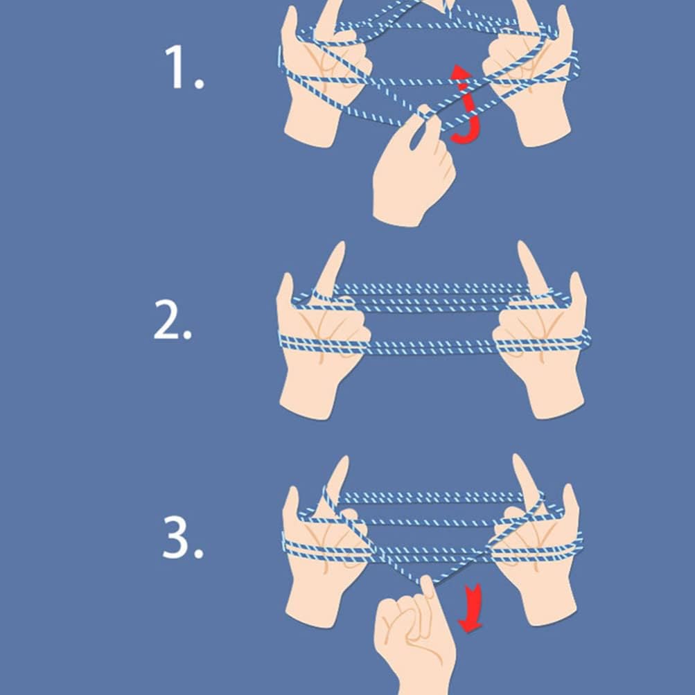 Cats Cradle String Finger Game: 1 Set Cradle Rope Hand Game Cats Cradle Toy Educational Games Stretch Rope Elastic Fitness Game for Girls Boys