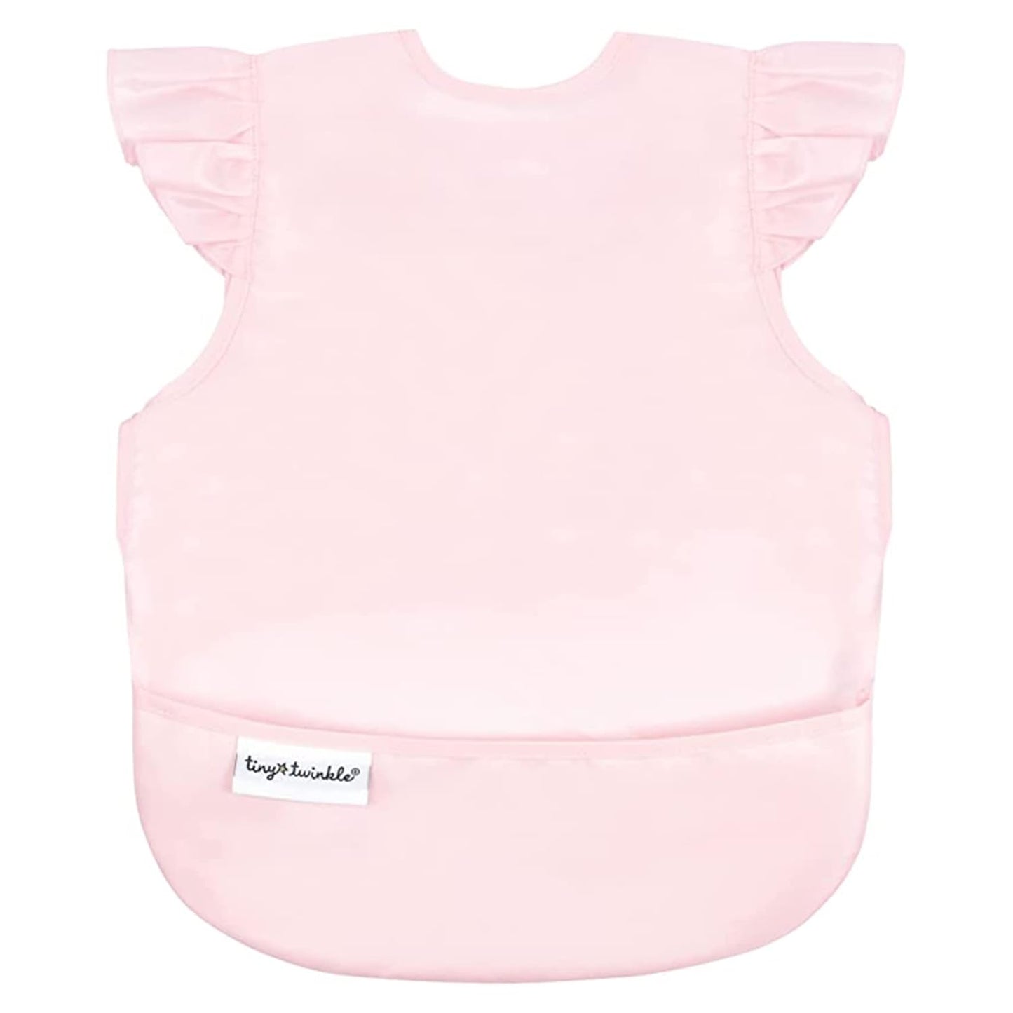 Tiny Twinkle Mess Proof Baby Bib - Waterproof & Lightweight Baby-Led Weaning Apron | 100% Recycled Polyester, Easy Clean & Machine Washable (Rose, Small 6-24 Months)