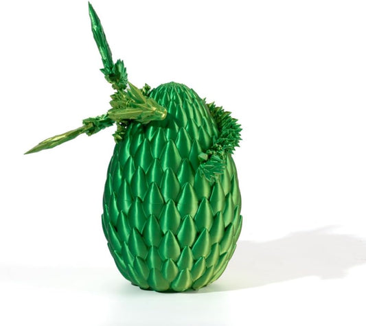 GeRRiT 3D Printed Dragon，Crystal Dragon，3D Printed Stuff，Dragon Fidget Toy，3D Dragon Eggs with Dragon Inside，Home Office Decoration, Administrative Desk Toys (Dream Green)