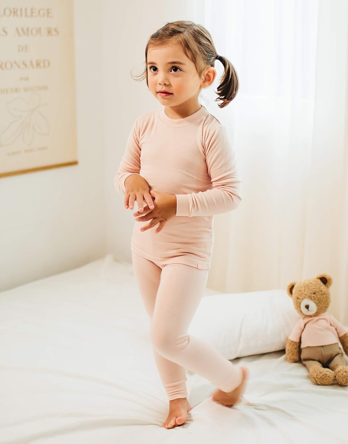 VAENAIT 6M-12Y Toddler Toddler Kids Toddler Girls Boys Soft Comfy Modal Tencel Solid Raglan Sleepwear Pajamas Pjs 2pcs Set