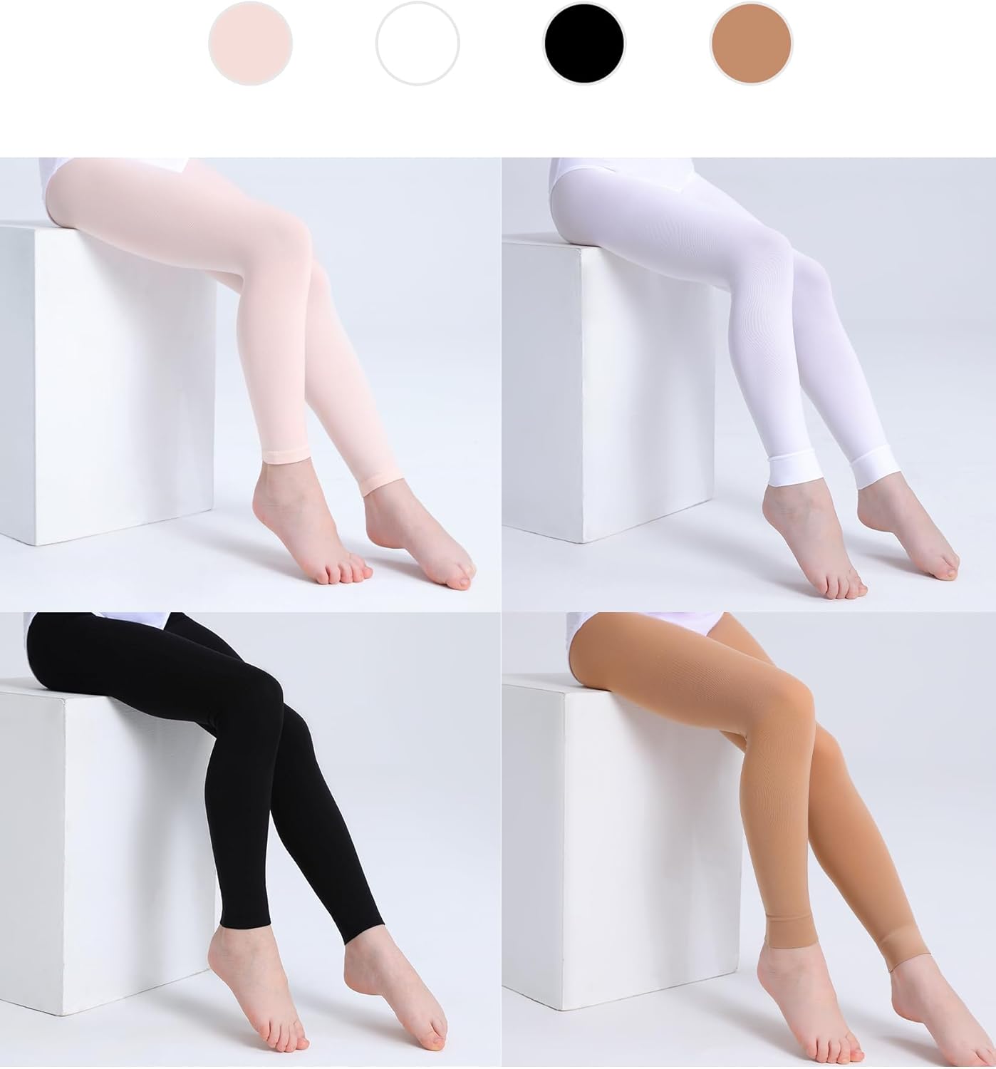Girls Tights for Ballet Dance School Students Super Soft Stockings Leggings (Toddler/Kids)