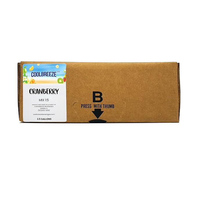 Coolbreeze Beverages Cranberry Juice 2.5 Gallon Bag-in-Box (BIB) – Soda Fountain Syrup Concentrate