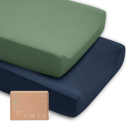 Supersoft Diaper Changing Pad Covers, 2-Pack Premium Viscose Change Table Pad Covers for Baby Girls and Boys, Hypoallergenic Stretchy Changing Table Cover Sheets