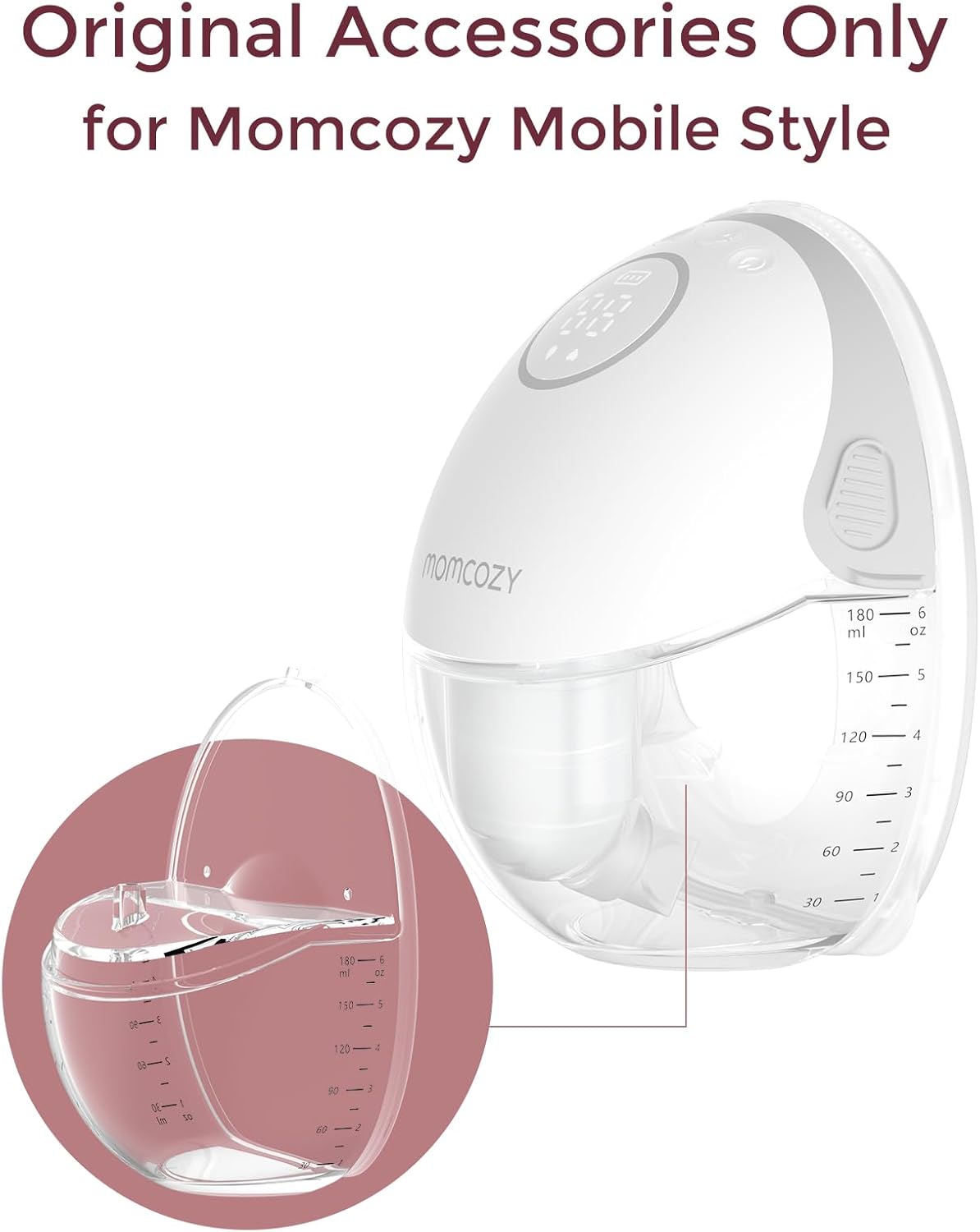 Momcozy Mobile Style | M6 Flange 24mm & Milk Collector, Original Mobile Style | M6 Breast Pump Replacement Accessories
