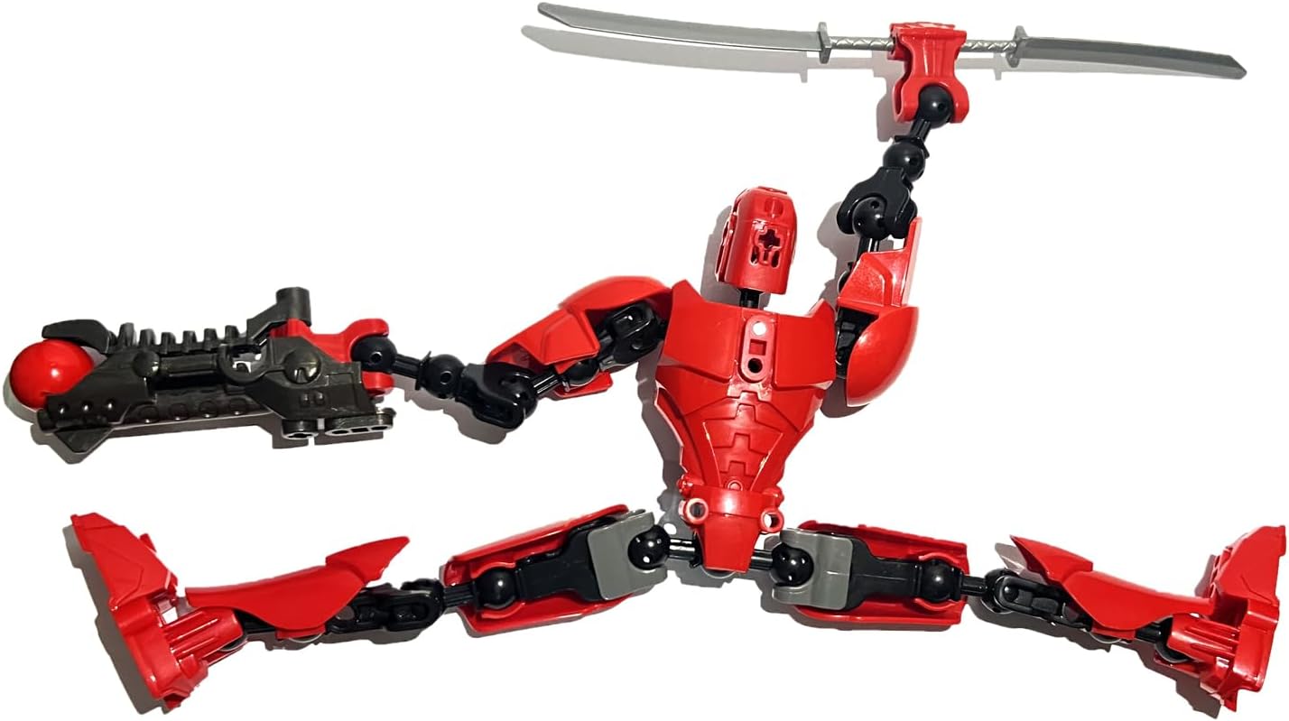 Titan 13 Action Figure, T13 Action Figures 3D Printed Multi-Jointed Movable, Nova 13 Action Figure Lucky 13 Action Figure Dummy 13 Action Figure, Game Gifts Valentines Gifts (New Red)