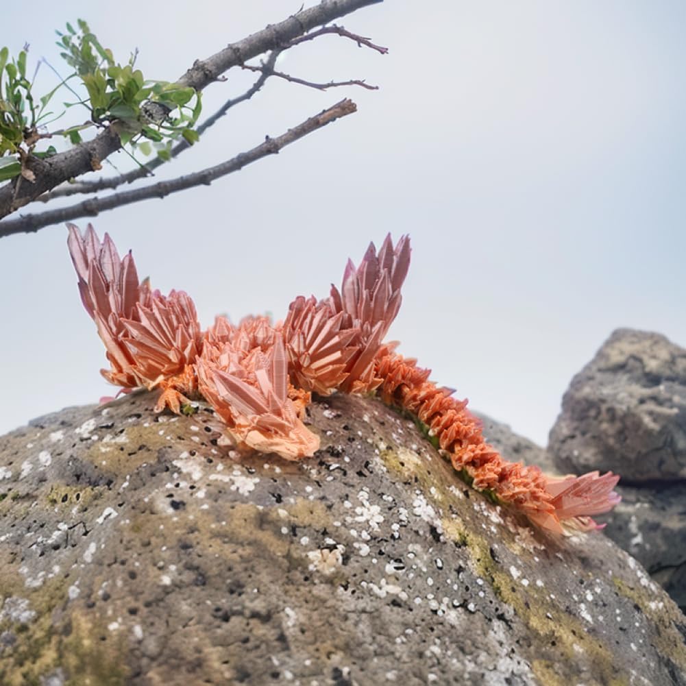 Cessfle 3D Printed Dragon in Egg, Fly Dragon Egggs with Dragon Inside Full Articulated Dragon Egggs for House of Dragon Crystal Fidget Dragon Egg Toys, Home Office Decor Executive Desk Toy