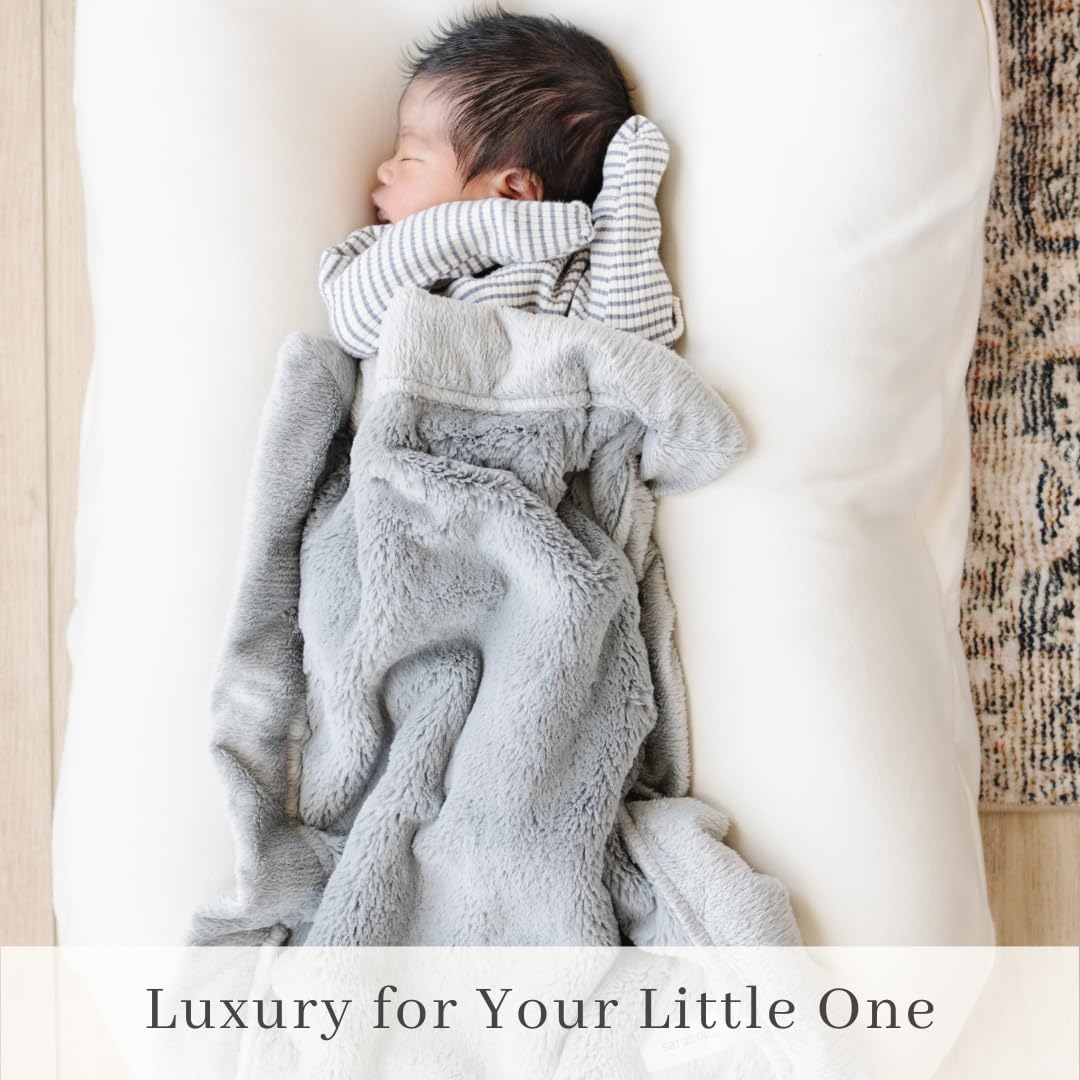 SARANONI Security Blankets for Babies Super Soft Boutique Quality Lush Luxury (Mini 15" x 20", Gray)