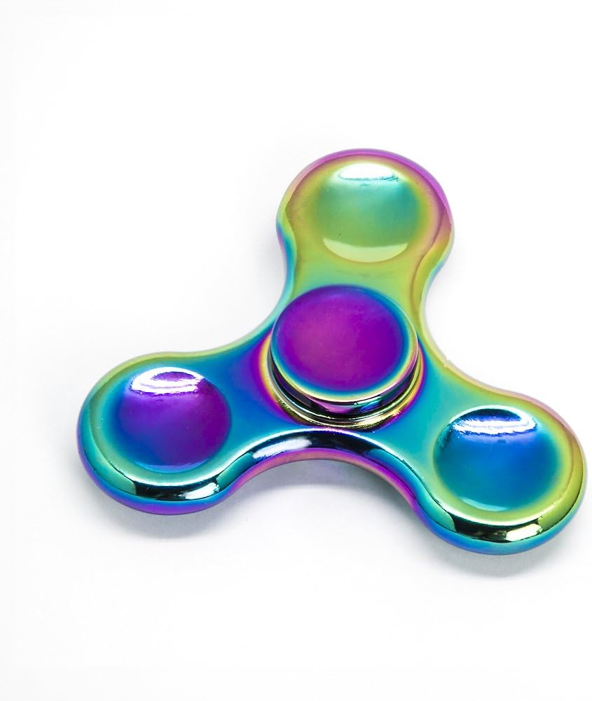 Rainbow Fidget Spinner - Metal Stainless Steel Figit Hand Toy for Kids and Adult (Round)
