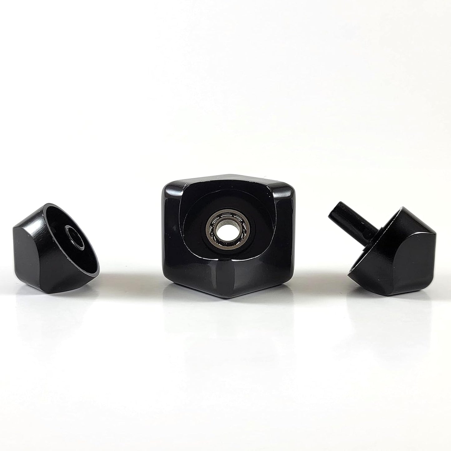 Cube Spinner Fidget Spinning Toy– Helps with Anxiety, ADHD, Autism, Stress & Focus– Desktop EDC Fidgets Spinner Aluminum Alloy Build for Kids & Adults. Black.