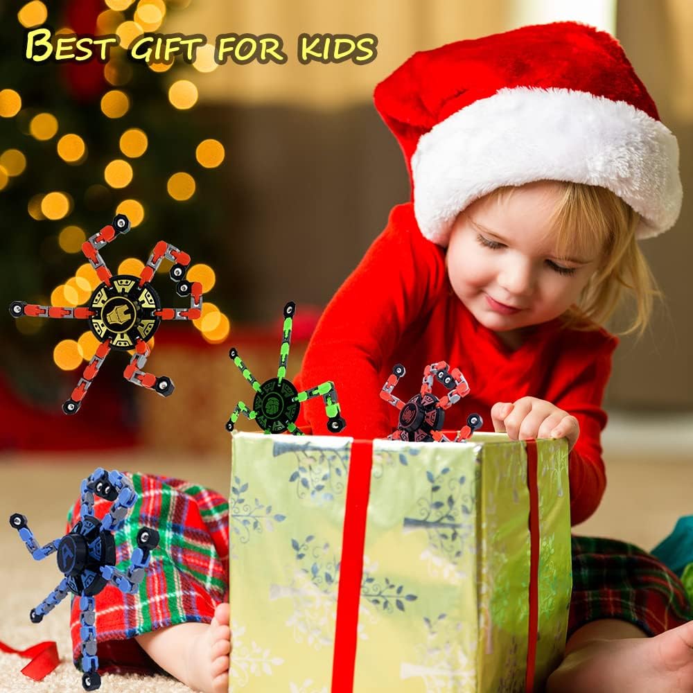 21Pack Fingertip Gyro Toy Fingertip Mechanical Top DIY Deformation Robot Metal Transformable Gyro Spinners Funny Finger Chain Robot Toy Fidget Spinners Stress Relief ADD ADHD Astium for Kids Adults